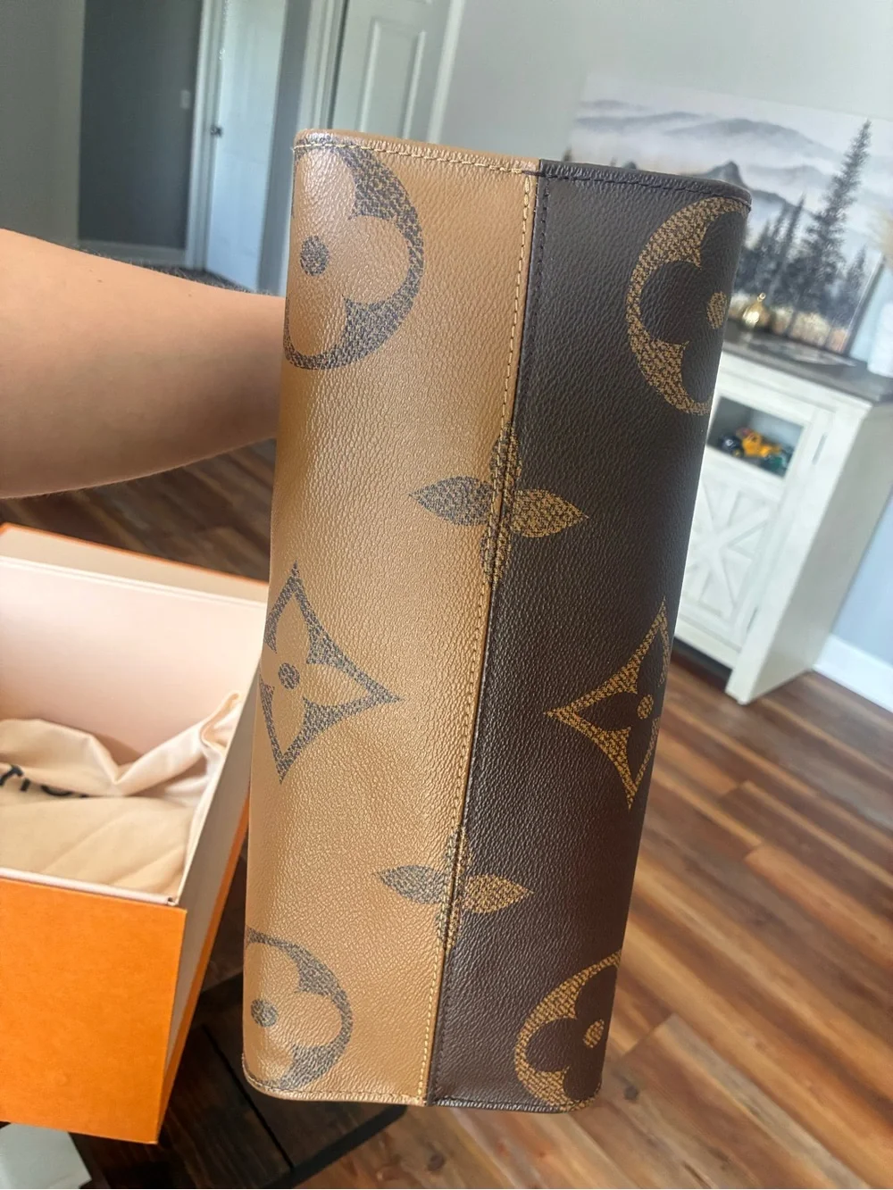 Louis Vuitton Monogram Giant Pattern Tote in Brown